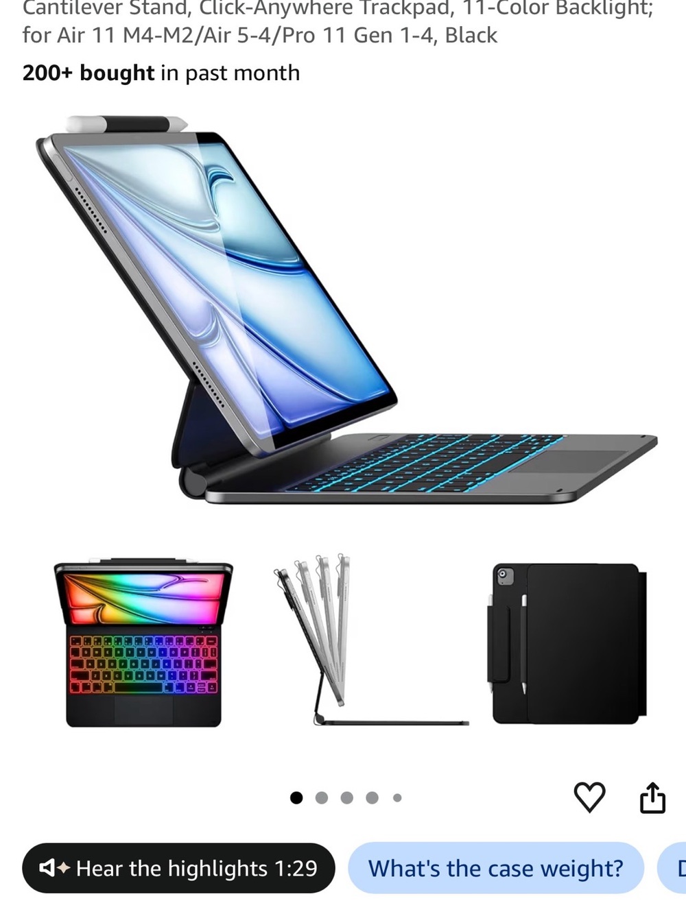 typecase Edge Magic-Style Keyboard Case for iPad Air 11/Pro 11 Gen 1-4